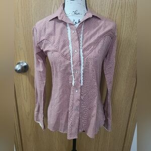 Vintage 80s 90s Karman Plaid Lace Cottagecore Pearl Snap Western Shirt